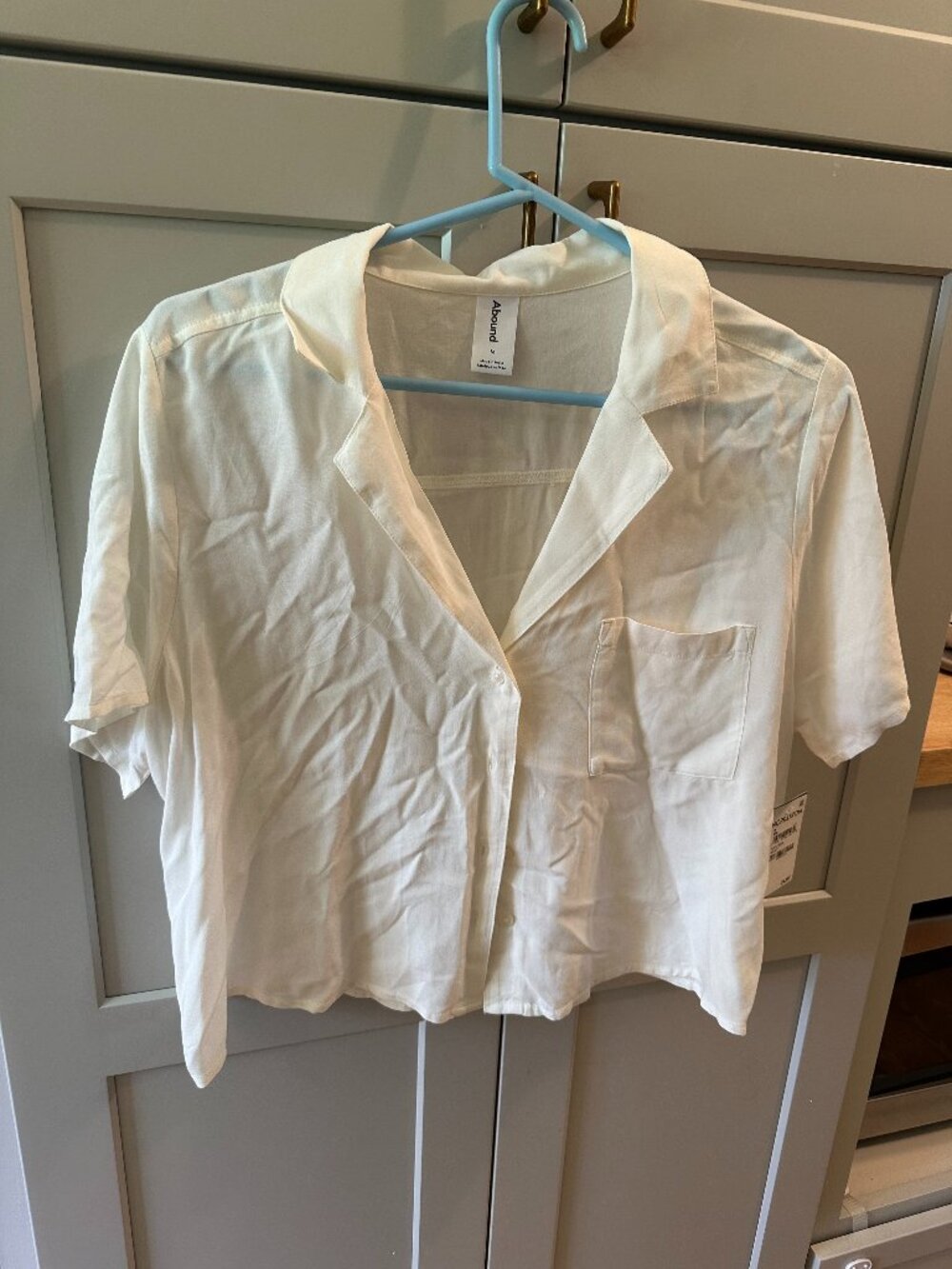 ABOUND cropped blouse white size M
